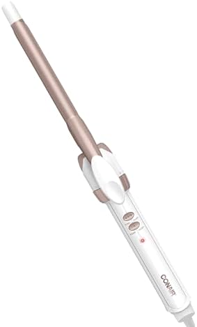 Conair Double Ceramic ½-Inch Curling Iron, ½-Inch Barrel Creates Spiral Curls, Hair Curler for Use on Short to Medium Hair, White/Rose Gold