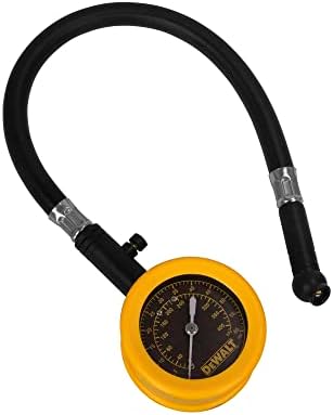 DEWALT Analog Dial Pressure Gauge w/Bleeder Valve, 12-Inch Hose & Swivel Chuck (DXCM032-0149)