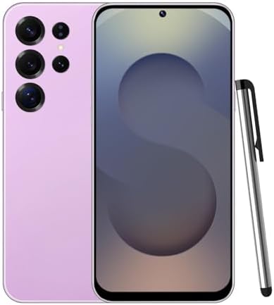 S25Ultra Unlocked Smartphone, Android 12.0 Mobile Phones 6.6'' HD+ Screen, 4GB RAM 32GB ROM/256GB SD, 4G Dual SIM Dual Camera, Face ID+WiFi+BT+FM+GPS+OTG (Pink)