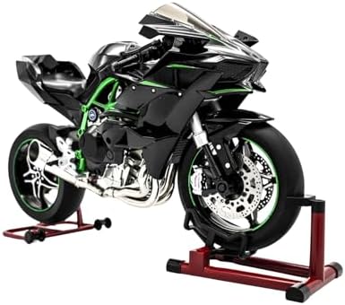 NIKOLATOY 1/16 Alloy Dynamic Motorcycle Model, Alloy Diecast Simulated Motorbike, Dynamic Display Model with Suspension, Free Roller, Collection Gift (H2R)