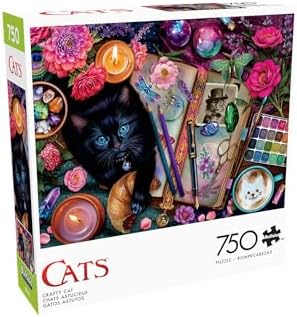 Buffalo Games – 750 Piece Cats Crafty Cats Colorful Puzzle for Adults – Precision-Cut Pieces, Beautiful Artwork, and Hours of Relaxing Fun