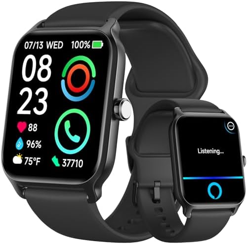 Fitpolo Smart Watches for Men Android & iPhone, Alexa Built-in [1.8" HD Screen] IP68 Waterproof Fitness Watch with Bluetooth Call (Answer/Make), Heart Rate/Sleep/SpO2 Monitor, 105+ Sports Tracker