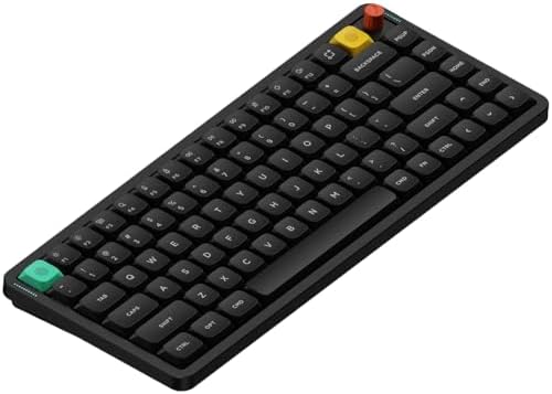 nuphy Air75 V3 Hot Swappable Wireless Mechanical Keyboard, 84 Keys 75% Custom Low Profile Keyboard with Knob, RGB Backlit, Gasket Mounted, Support Bluetooth/2.4GHz/USB-C,Black-Blush Nano