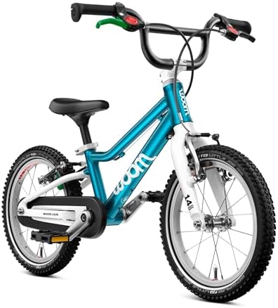 woom GO 2 Bicycle for Children 3 to 4.5 Years Old, 14-Inch Lightweight Bike with Handbrake, Steering Limiter & Chainguard for Boys & Girls