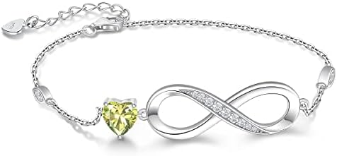 RIVIKO Infinity Love Heart Symbol Charm Bracelet for Women 925 Sterling Silver Adjustable Birthday Valentine’s Day Christmas Mothers Day Jewelry Gift for Mom Women Wife Her Friends
