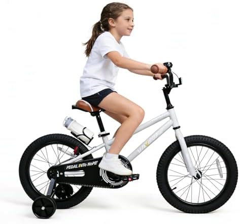 WinHope Kids Bike for Ages 2-9 Boys Girls, 12 14 16 18 Inch Beginner Learning Bicycle with Training Wheels, Adjustable Seat and Water Bottle for Children Toddlers, Easy to Ride, Multiple Colors