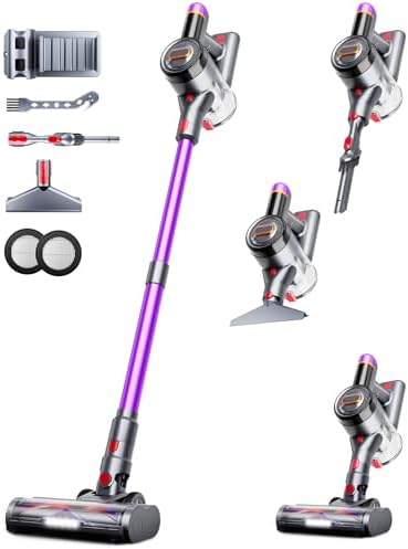 Cordless Vacuum Cleaner, 550W 45Kpa Vacuum Cleaners for Home, 60Mins Cordless Stick Vacuum with LED Display, Self-Standing & Anti-Tangle, 8-in-1 Wireless Vacuum for Carpet Pet Hair Hardfloor