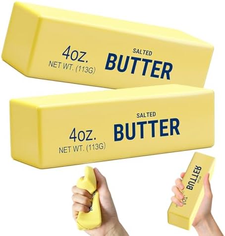 Butter Squishy, Squeeze Toys, Squishy Butter, Realistic Butter Stick Soft Squeeze Toys (Butter-2PCS)