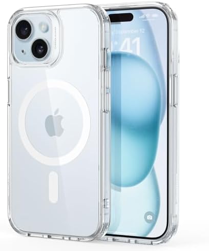 ESR for iPhone 15 Case, Compatible with MagSafe, Military-Grade Protection, Yellowing Resistant, Scratch-Resistant Back, Magnetic Phone Case for iPhone 15, Classic Series, Clear