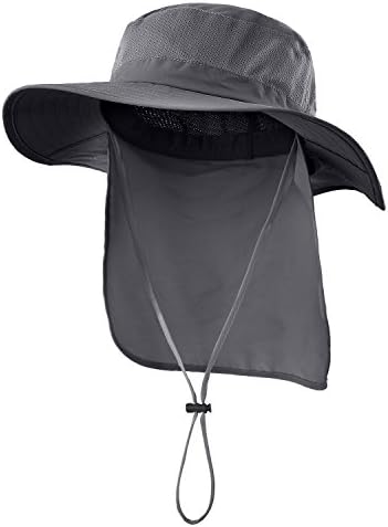 Home Prefer Outdoor UPF50+ Mesh Sun Hat Wide Brim Fishing Hat with Neck Flap Sun Hat for Men Women