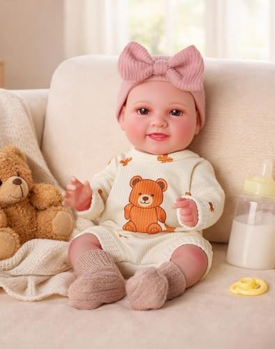 BABESIDE Baby Doll Girl - 10-Inch Realistic Baby Dolls with Magic Feeding Bottle Real Life Vinyl Toy Gift for 3+ 4 5 6 Years, Ideal for Birthday, Pretend Play, Christmas