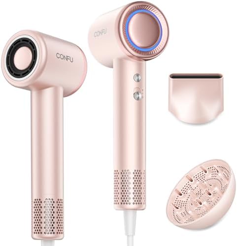 Hair Dryer with Diffuser, CONFU Hair Dryers for Women, Diffuser Hair Dryer High Speed Professional Ionic Blow Dryer for Fast Drying, Hair for Curly Hair for Home Travel