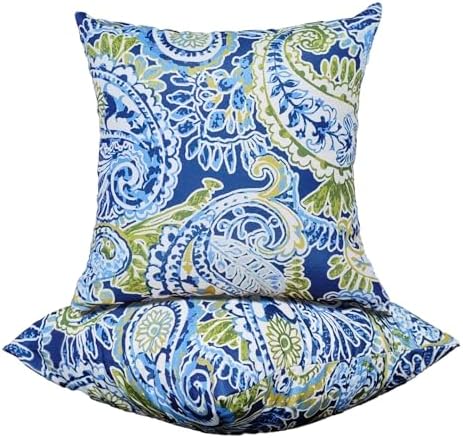 Outdoor Throw Pillows - Decorative Pillows with Insert Included Set of 2 Outdoor Pillows for Patio Furniture 18x18 Inch
