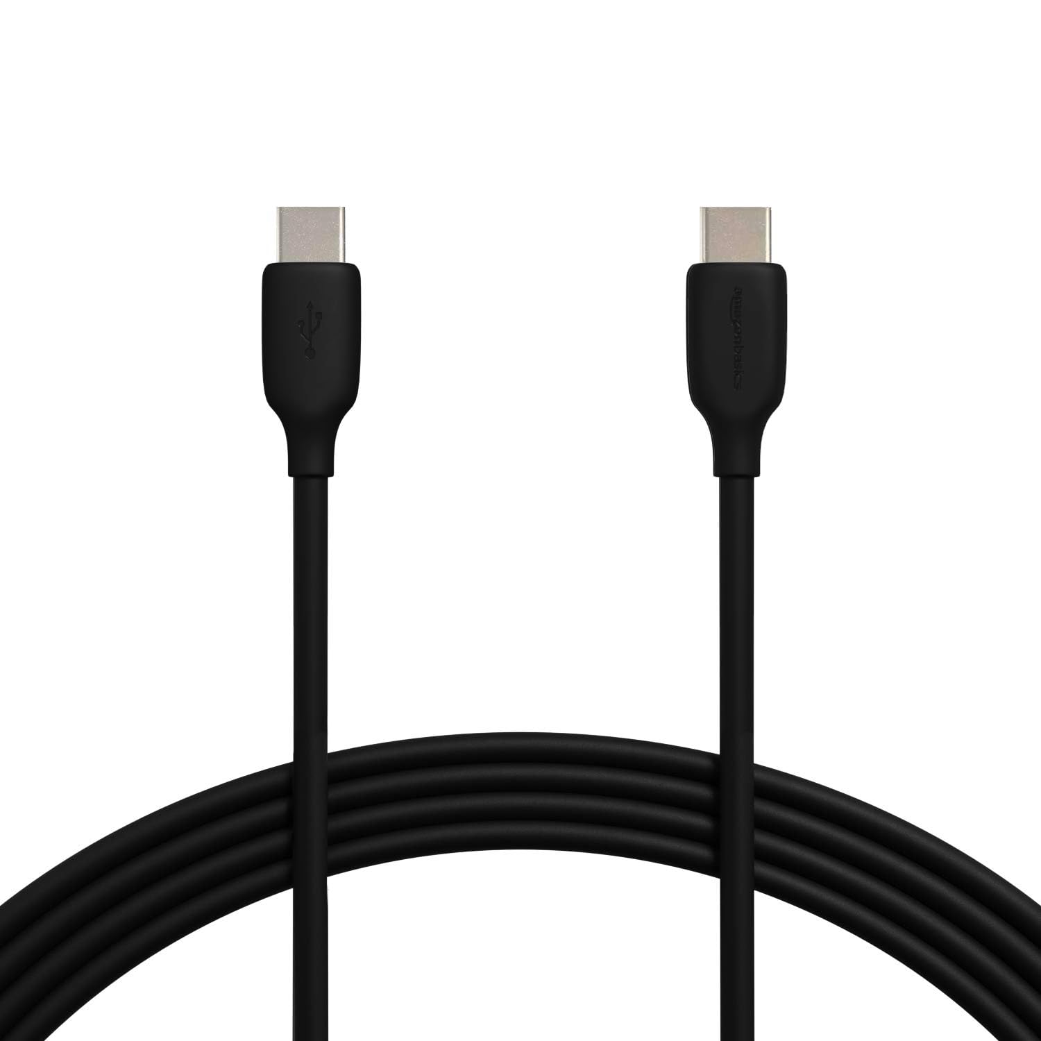 Amazon Basics USB-C to USB-C 2.0 Fast Charging Cable, 60W, 480Mbps Speed, USB-IF Certified, for Apple iPhone 16\/15, iPad, Samsung Galaxy, Tablets, Laptops, 10 Foot, Black