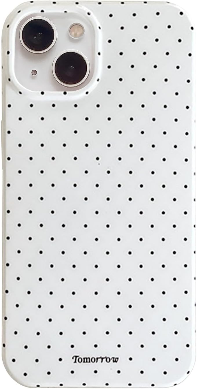inewateri Compatible with iPhone 13\/iPhone 14 Case with Cute Fashion Polka Dot Aesthetics Design Simple Case for Soft TPU Slim Protection Case for iPhone 13\/14-White