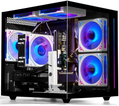 Gaming PC Desktop Ryzen 7 5700X, GeForce RTX 5060, 16GB DDR4 RAM, 1TB NVME SSD, Prebuilt Tower Computer for Gaming, Home VR (Black)