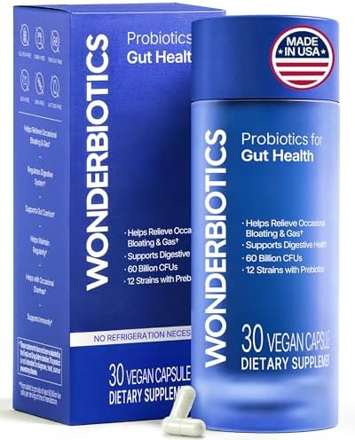 Probiotics for Gut Health 60 Billion CFU - 12 Advanced Strains with Digestive Enzymes – Immune Support, Gas & Bloating Constipation Relief, Digestive Health - for Women & Men - 30 ct
