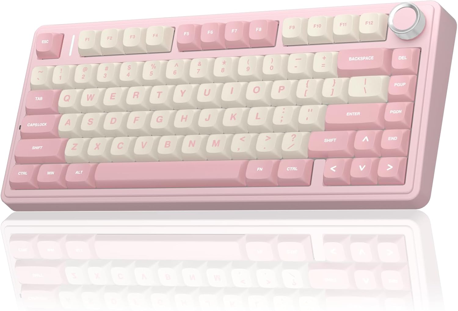 AULA F75 75% Wireless Mechanical Keyboard, Hot Swappable Pink Creamy Keyboard, Pre-lubed Linear Switches, PBT Keycaps, 2.4GHz\/Type-C\/BT5.0, RGB Backlit Computer Gaming Keyboards for Office\/Laptop\/