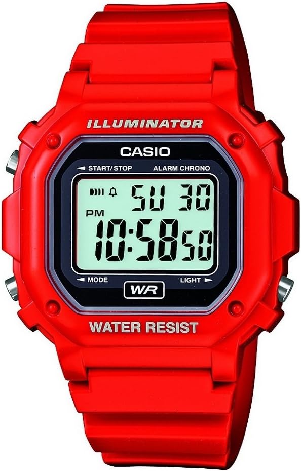 Casio F108WH Series | Men's Digital Watch | Illuminator | Water Resistant | LED Light | Daily Alarm | 1\/100 SEC Stopwatch | 3 Hands (HR, Min, SEC) | Date\/Day Display | Daily Alarm | 7 Year Batte
