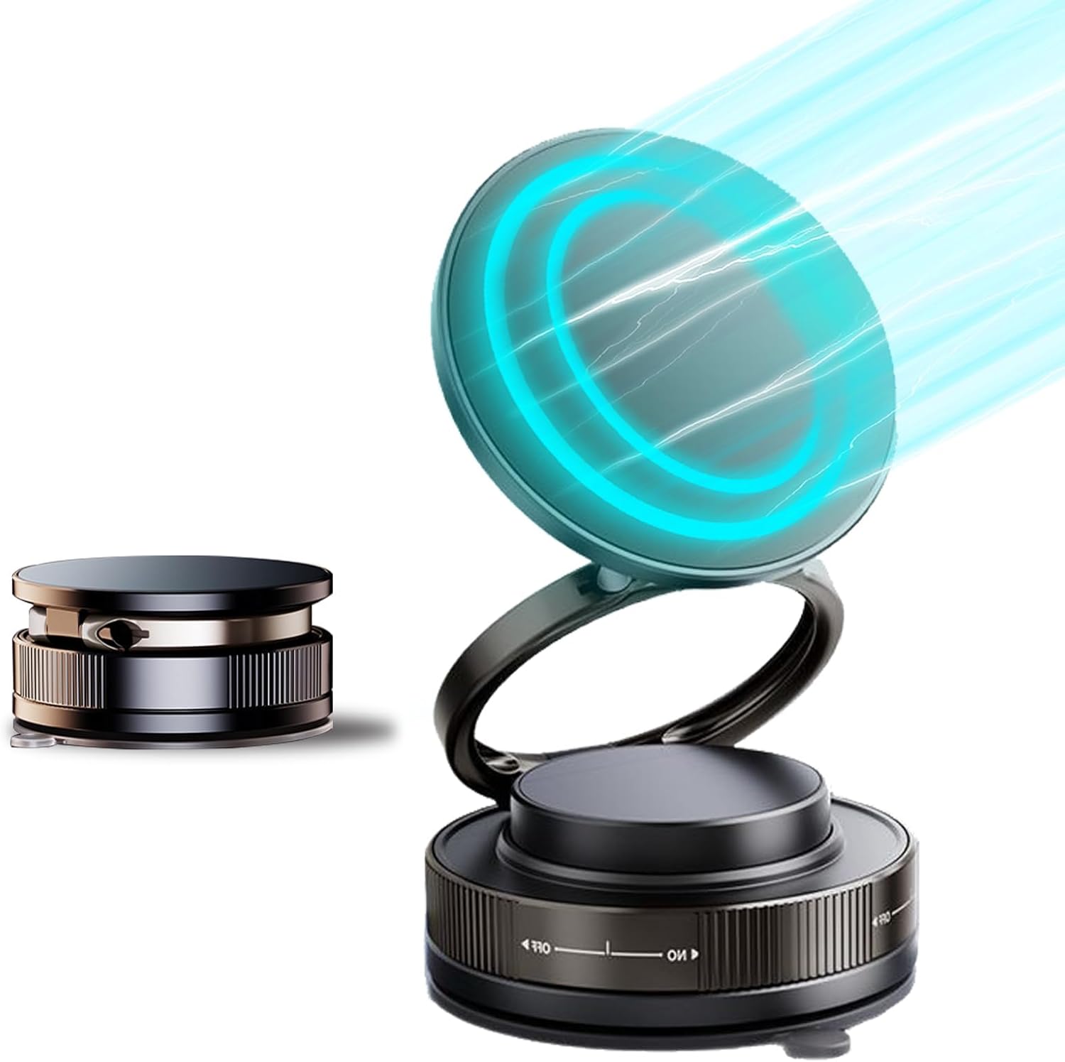 LONGQUAN Upgraded 360° Vacuum Magnetic Car Phone Holder, Strong Suction Cup Phone Mount [89+LBS Suction &amp; 2600gf Magnetic], Foldable Portable Cell Phone Holders for Phone 17\/16\/15\/14\/13\/12 Se