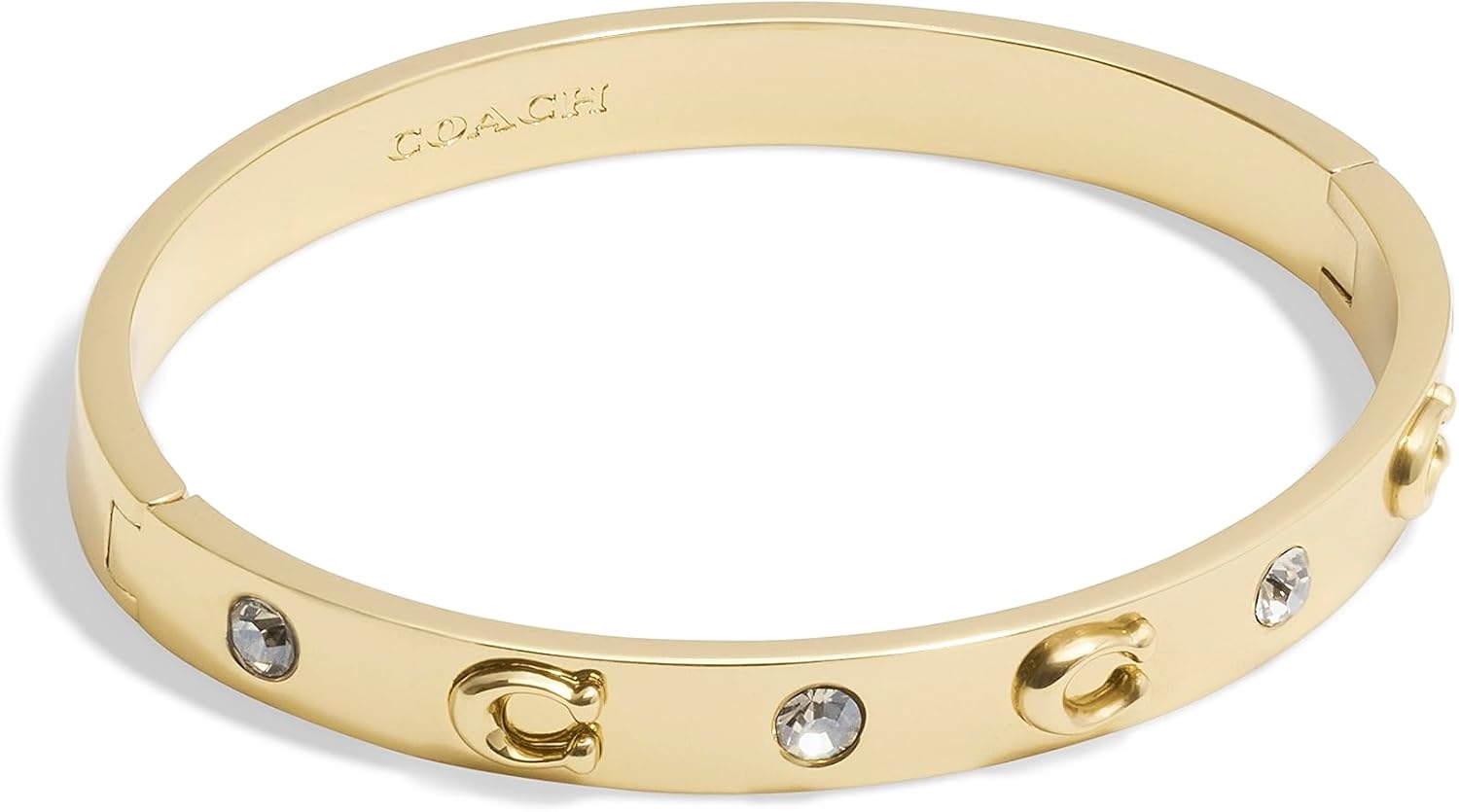 COACH Women's Signature C Logo Hinged Bangle Bracelet