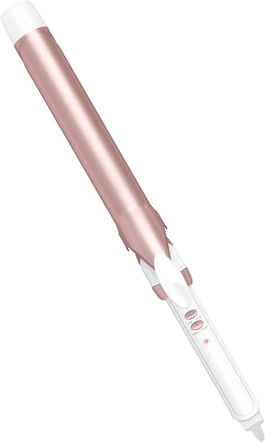 Conair Double Ceramic 1 ¼-Inch Long Barrel Curling Iron, 1¼-Inch Barrel Creates Loose Curls, Hair Curler for Use on Medium &amp; Long Hair, White\/Rose Gold
