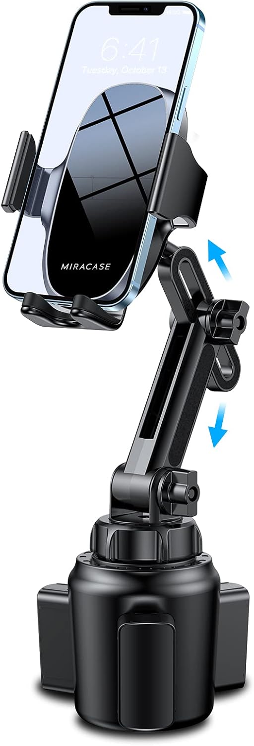 Miracase [Upgraded Version] Cup Phone Holder for Car, Universal Adjustable Long Neck Car Phone Mount Cradle Friendly Compatible with iPhone Samsung Google and All 4.0-7.0 inches Smartphones