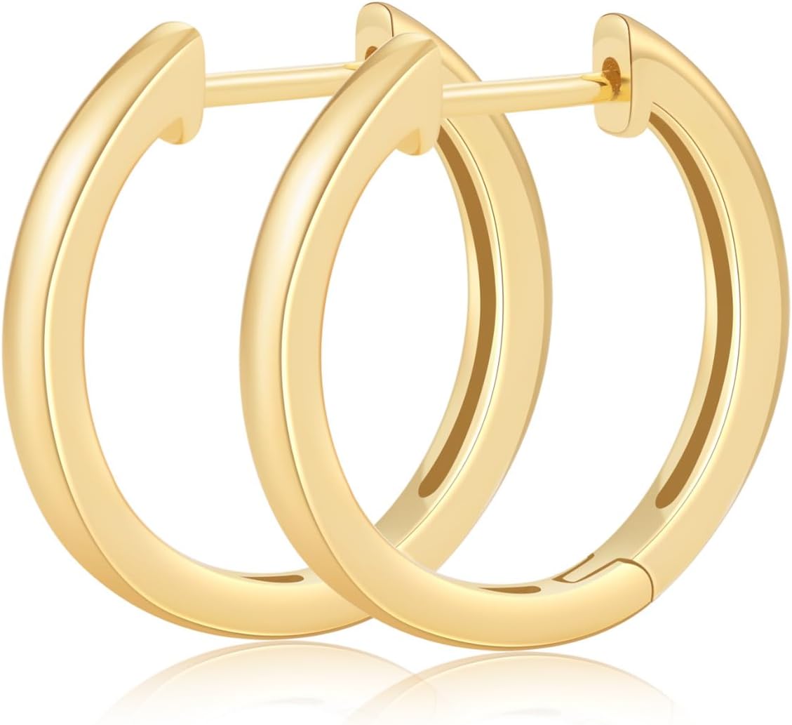 14K Gold Huggie Hoop Earrings for Women Dainty Small Gold Hoops Minimalist Hypoallergenic Jewelry