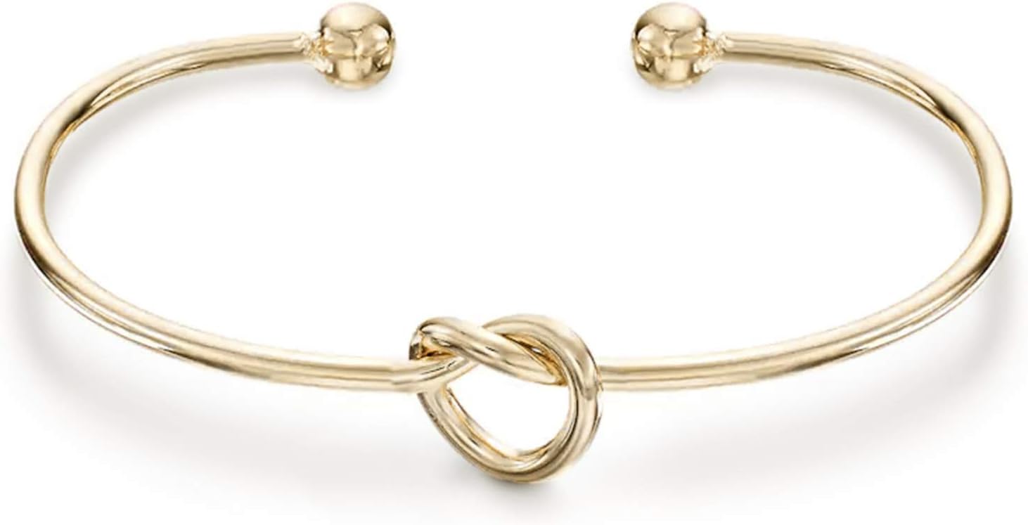 PAVOI 14K Gold Plated Forever Love Knot Infinity Bangle Bracelets for Women | Gold Bangle Bracelet for Women