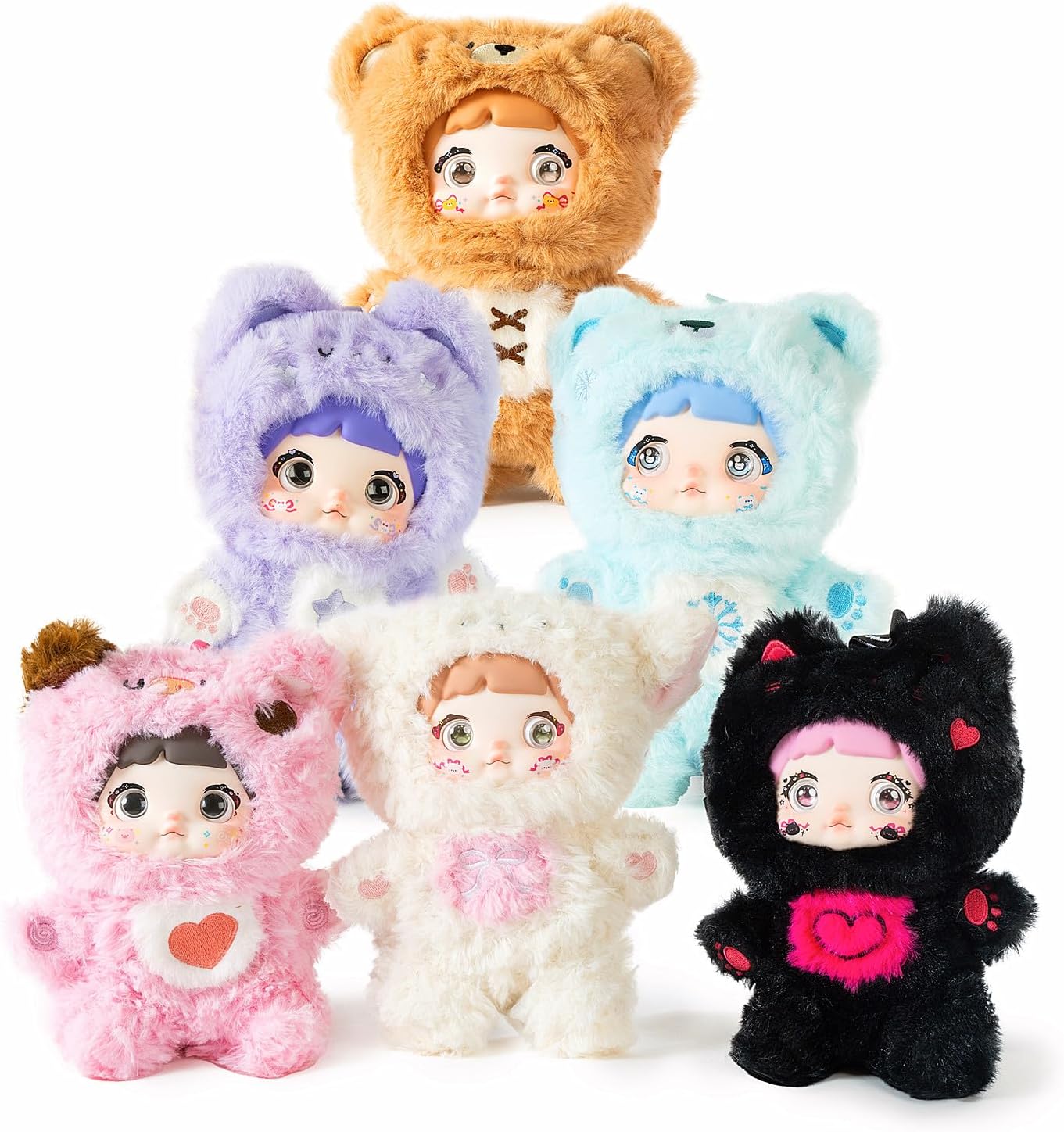 BIRZWOT Nommi Plush Blind Box，Nommi Loveliness Never Ends Series Plush Doll Cut Toys Keychain &amp; Bag Charm Birthday Gifts for Girl 1PC (1 of 7 Possible Styles) 8.5 in