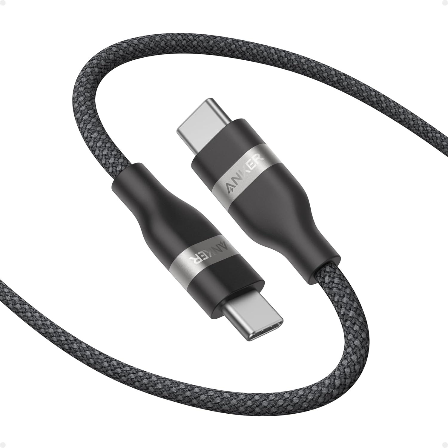 Anker Nano USB C Cable, 240W Flexible Multi-Color Braided Cord, Fast Charging Type C Charger for iPhone 17 Series, MacBook Pro and More (Black, 3ft)