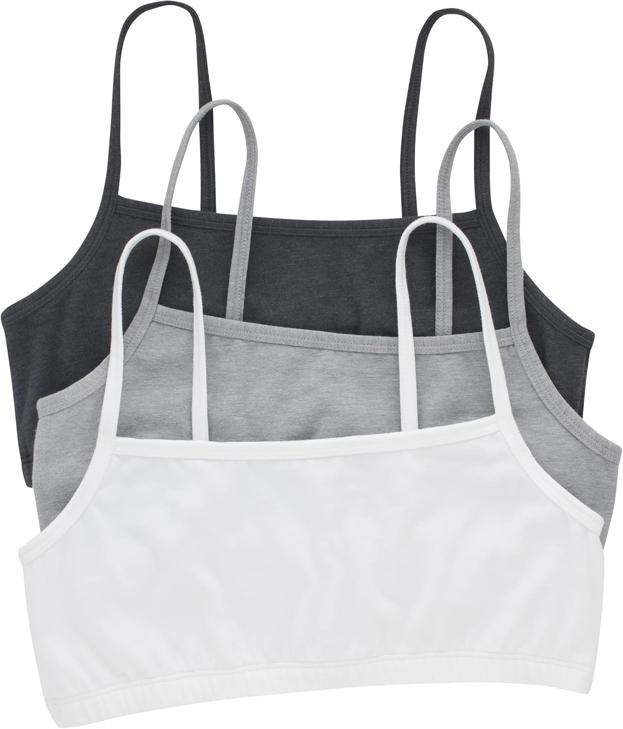 Hanes Women's String Bralette Pack, 3-Pack, Cotton Sports Bralette Bras for Women, Solid or Assorted Wireless Bras
