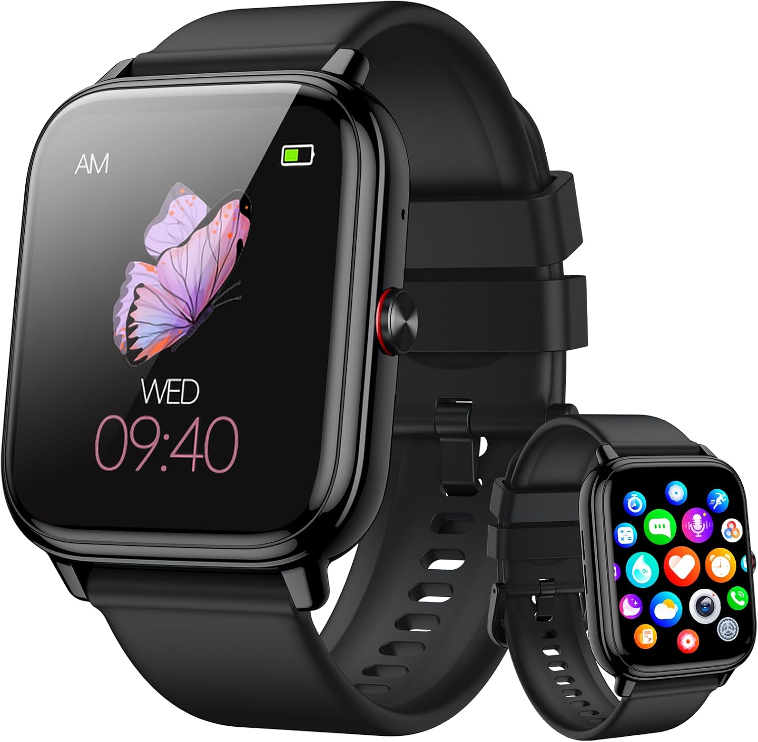 paybay Smart Watch for Men Women, Fitness Tracker (Answer\/Make Call), 1000 mAh Battery, 120+ Sport Modes, Step Counter\/Sleep Monitor Fitness Watch, Smartwatch for Android\/iPhone (Black)