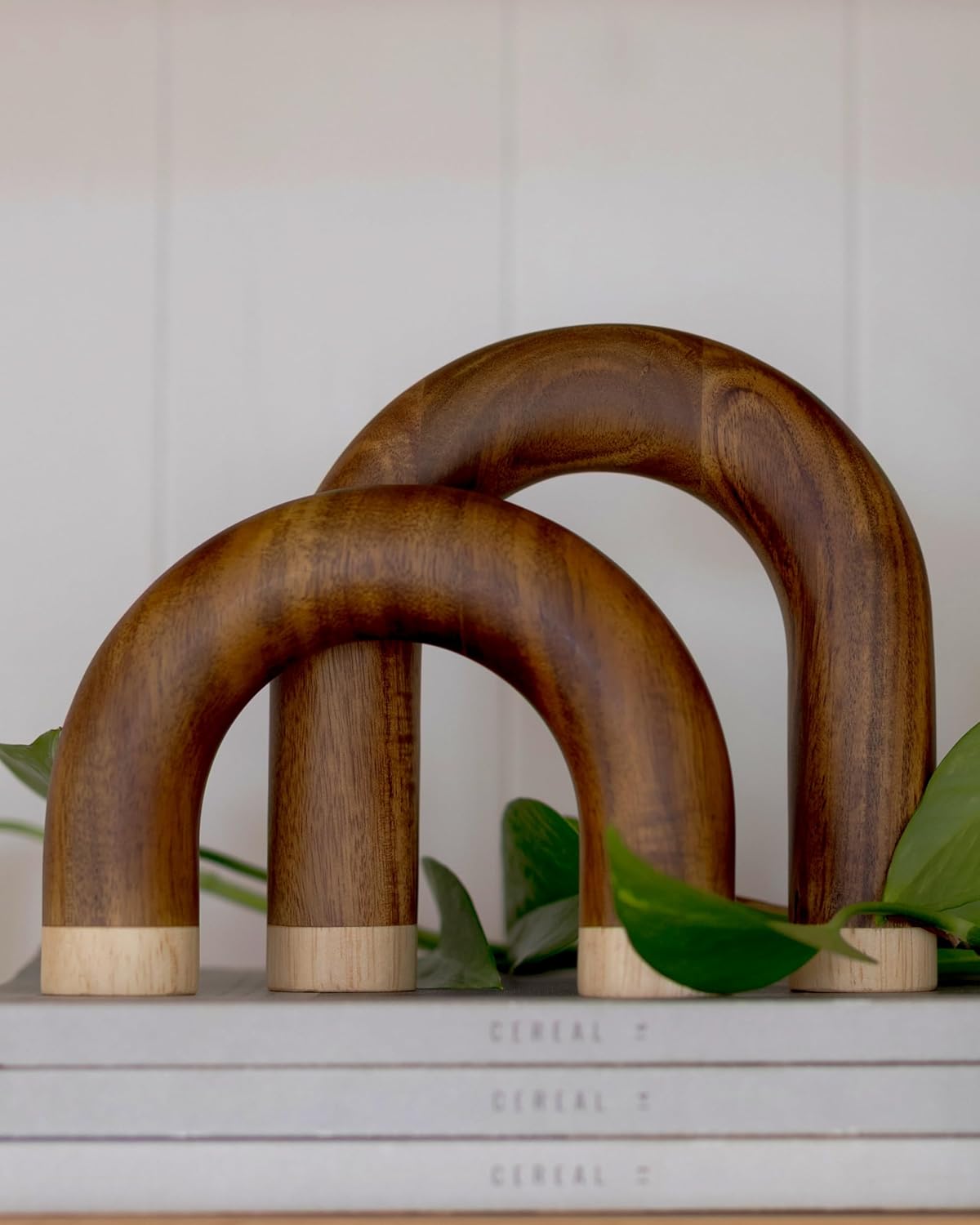 PEAKOLY Wood Arch Decorative Objects - Book Shelf Decor Aesthetic, Modern Coffee Table Decor, Home Décor Accents, Wood Sculpture, Shelf Decorations, Bookshelf Decorations, Bookcase Decorative Items