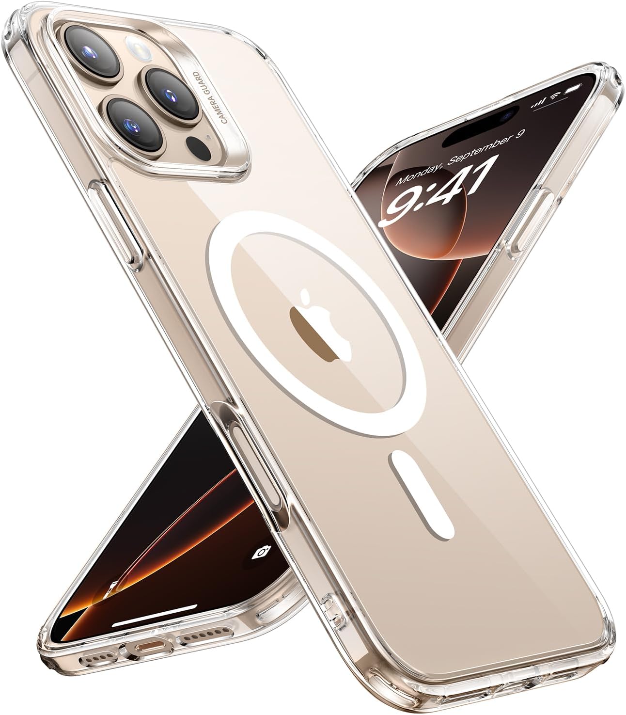ESR for iPhone 16 Pro Case, Compatible with MagSafe, Shockproof Military-Grade Protection, Magnetic Phone Case for iPhone 16 Pro, Classic Hybrid Case (HaloLock), Clear
