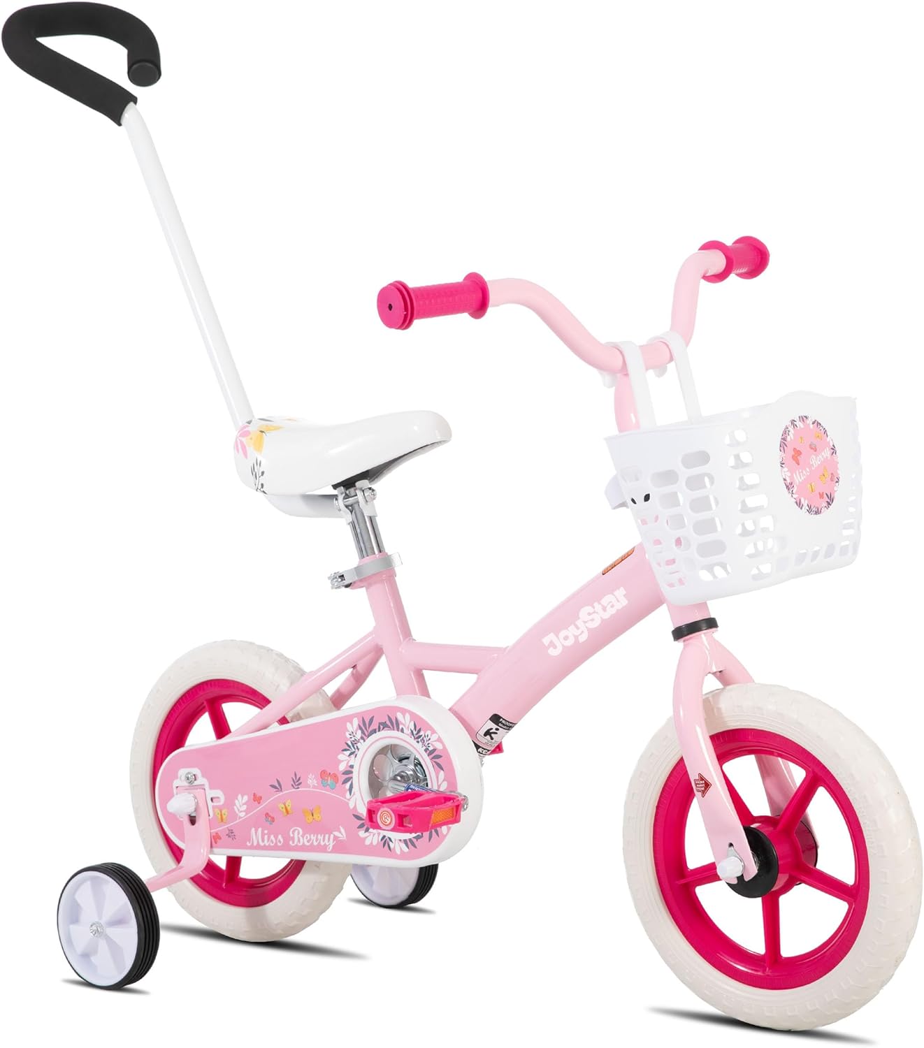 JOYSTAR 10 &amp; 12 Inch Kids Bike for Boys and Girls Ages 1-4 Years, Toddler Bike with Training Wheels &amp; Basket, Detachable Parent Push Handle, Kids Pedal Bike, Multiple Colors