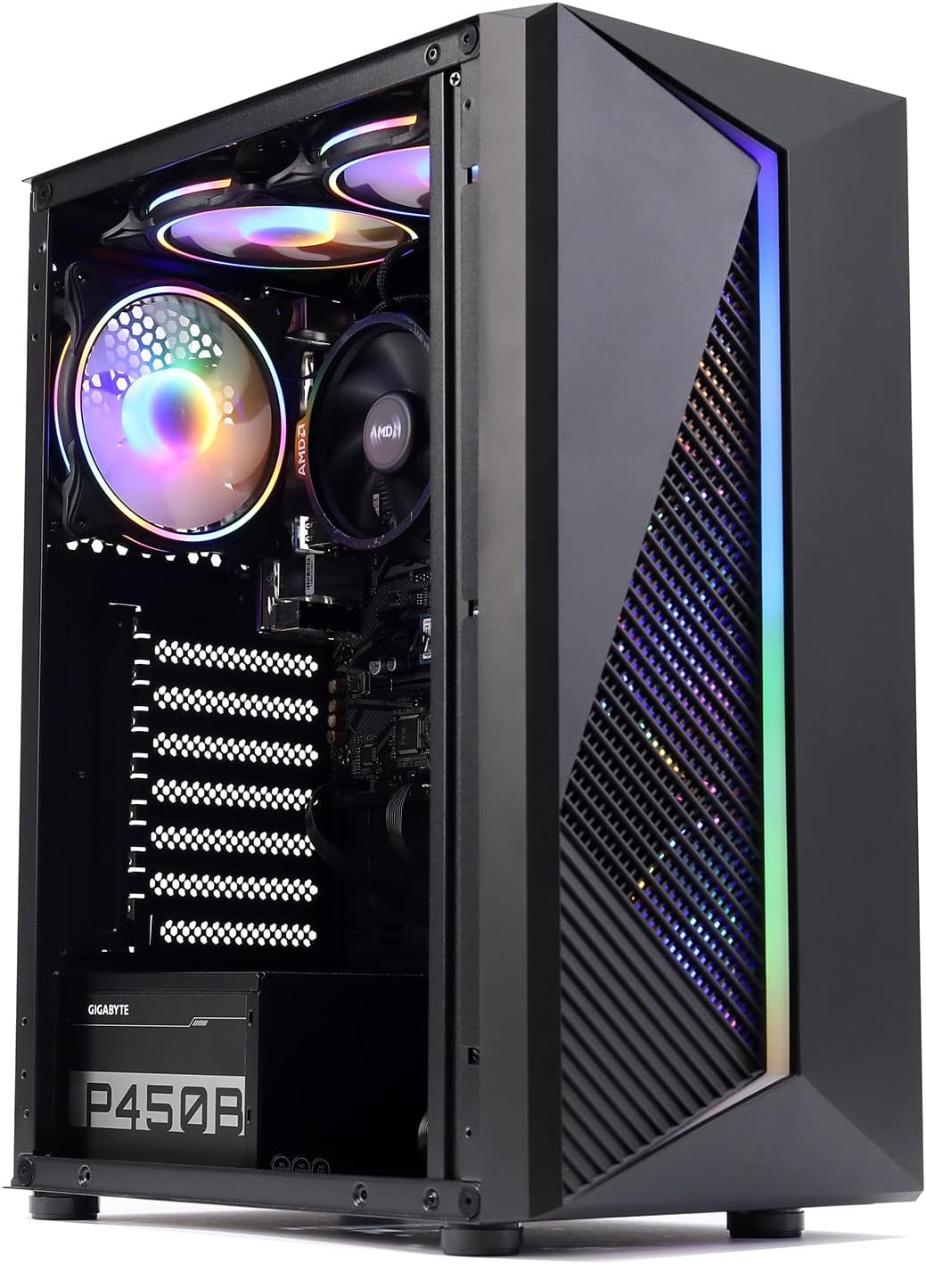 MXZ Desktop Gaming Computer Home&amp;Office PC R5 5600GT,16GB DDR4, 1 T NVME SSD，6 RGB Fans, WiFi &amp; Win 11 Pro 64-bit Ready
