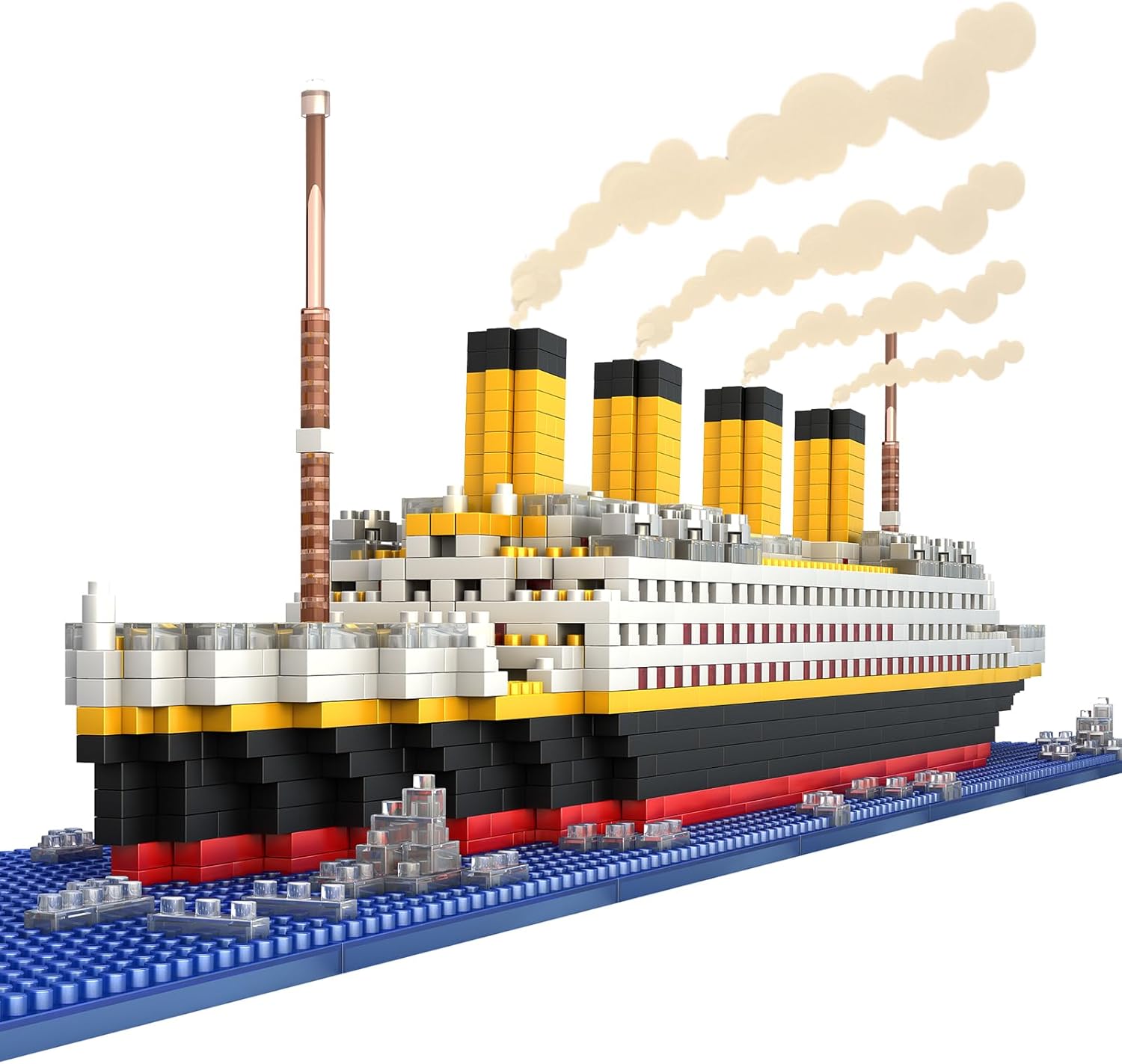 Emeetlinn Titanic Ship Model Building Blocks Set \u2013 1860pcs Micro Mini Blocks for Ages 14+, Advanced DIY Display Model for Adults &amp; Teens