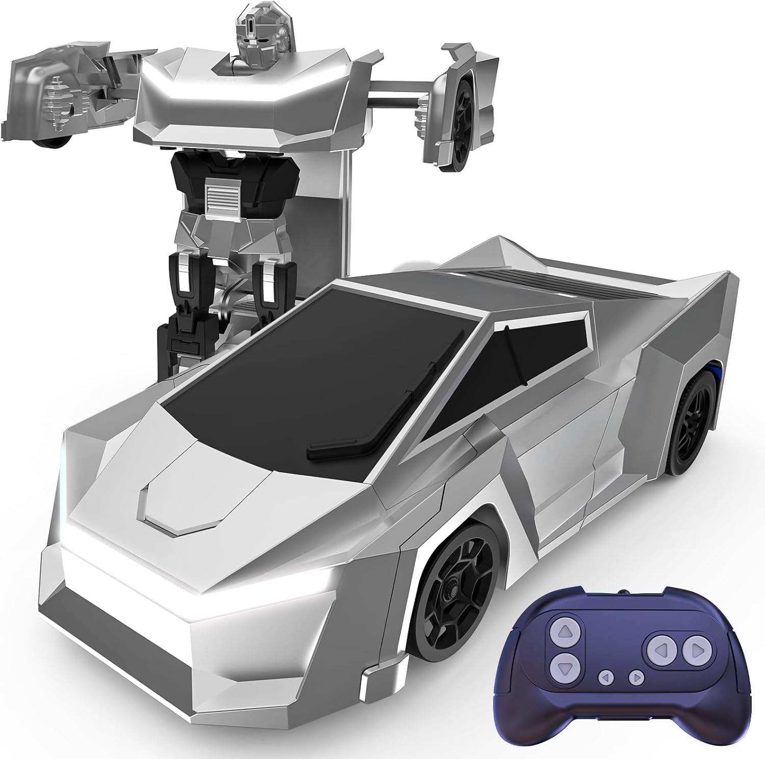 JOI MEW Cyber Remote Control Car for Kids, 2.4GHz Transform RC Truck Robot Toy W\/ 2-in-1 Design, One-Key Deformation, 60-Min Play, 360°Rotation, Auto Mode &amp; LED Lights, Gift for Boys &amp; Girls
