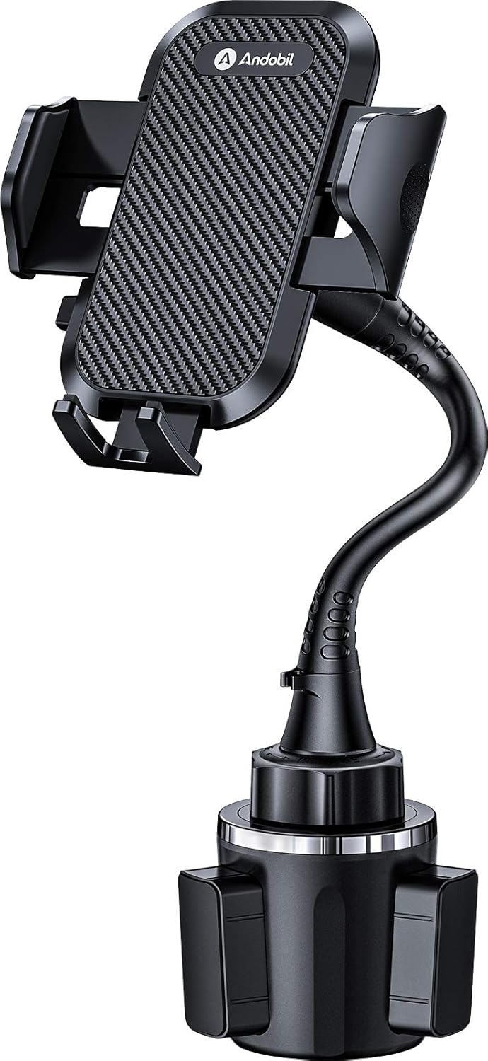 andobil Upgraded 15" Cup Holder Phone Holder, 【Solidest &amp; Adjustable】 Military-Grade Long Gooseneck Cup Phone Holders for Your Car Truck, Car Phone Holder for iPhone 17 Pro Max 16 15 14\/Samsu