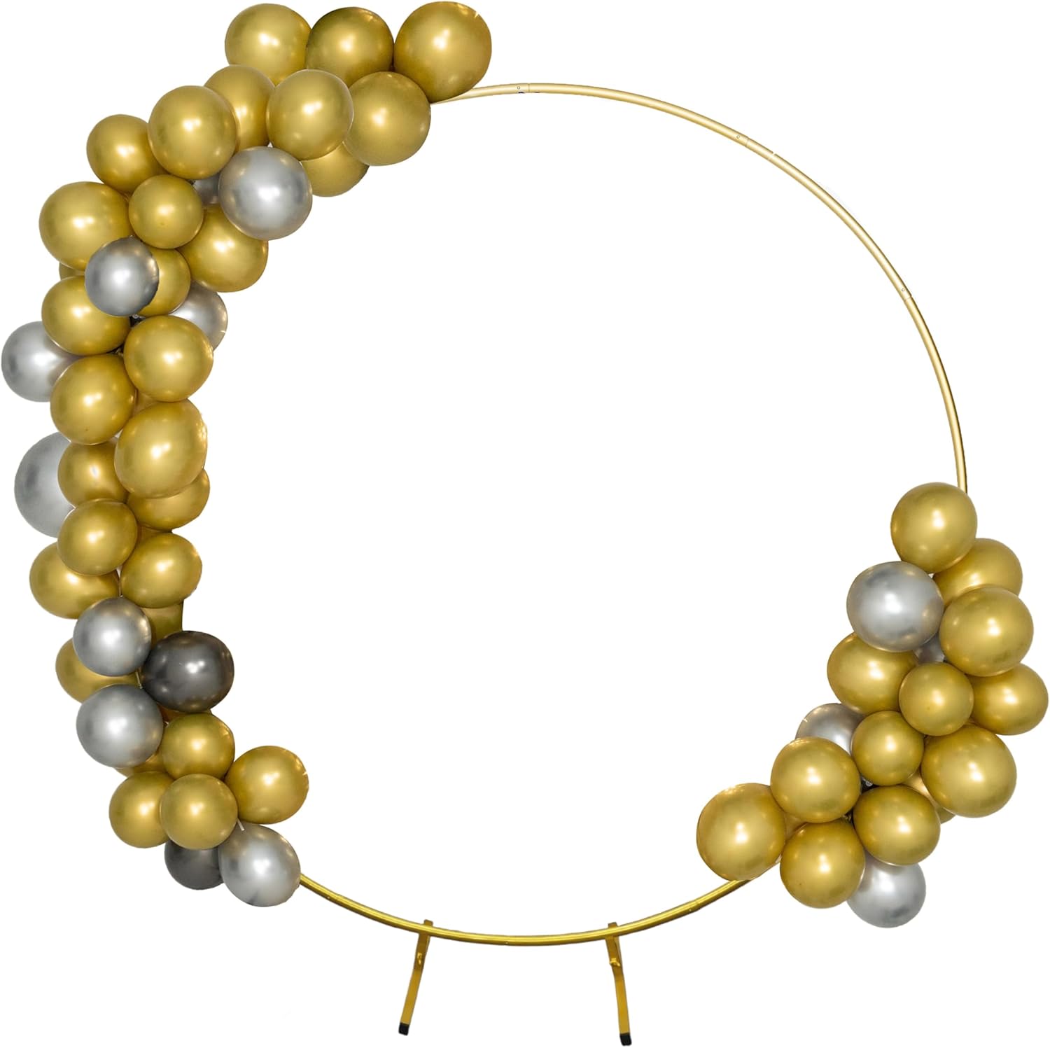 Harfirbe Round Backdrop Stand Circle Arch, 6.5ft Golden Metal Balloon Arch Kit for Party Decoration Wedding Arch Flower Ring Stand