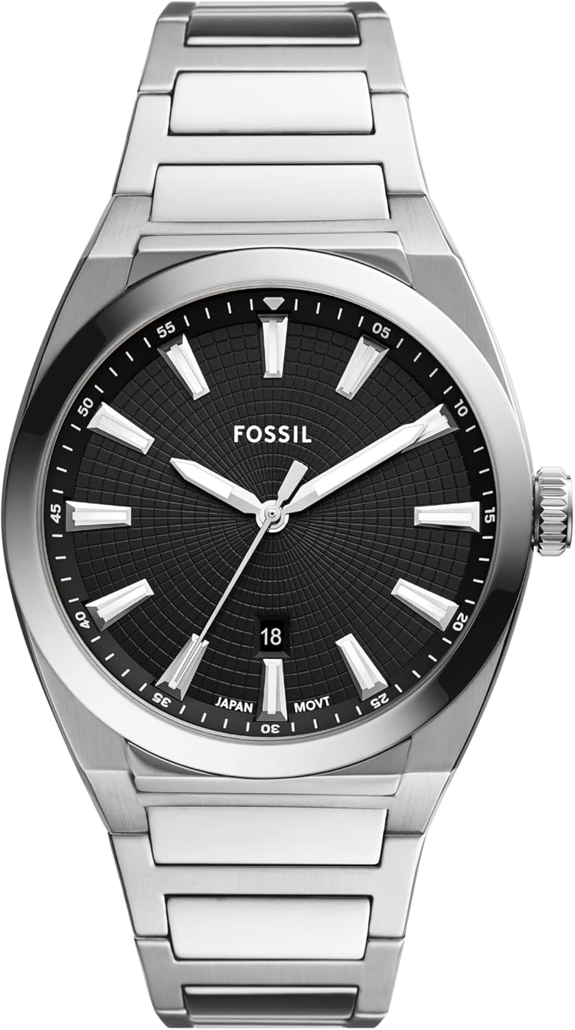 Fossil Men's Everett Quartz Stainless Steel Watch, Three-Hand Watch for Men