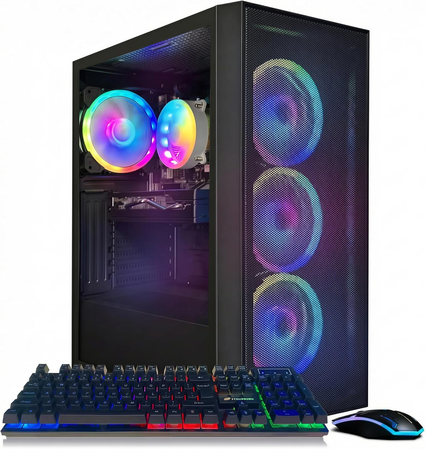 STGAubron Gaming PC Computer Desktop, Radeon RX 580 8G, Intel Core I7 8th up to 4.1GHz, 16G DDR4, 1T SSD, WiFi 6 &amp; BT 5.2, RGB Fan x4, Windows 11 Home