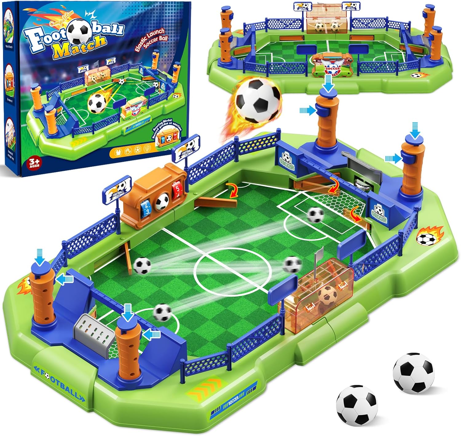 Mini Foosball Table Game for Kids \u2013 Soccer Board Game, Portable Tabletop Pinball Interactive Sports Game, Indoor Family Party Birthday Gift Educational &amp; Active Toy for Boys Girls Ages 3+