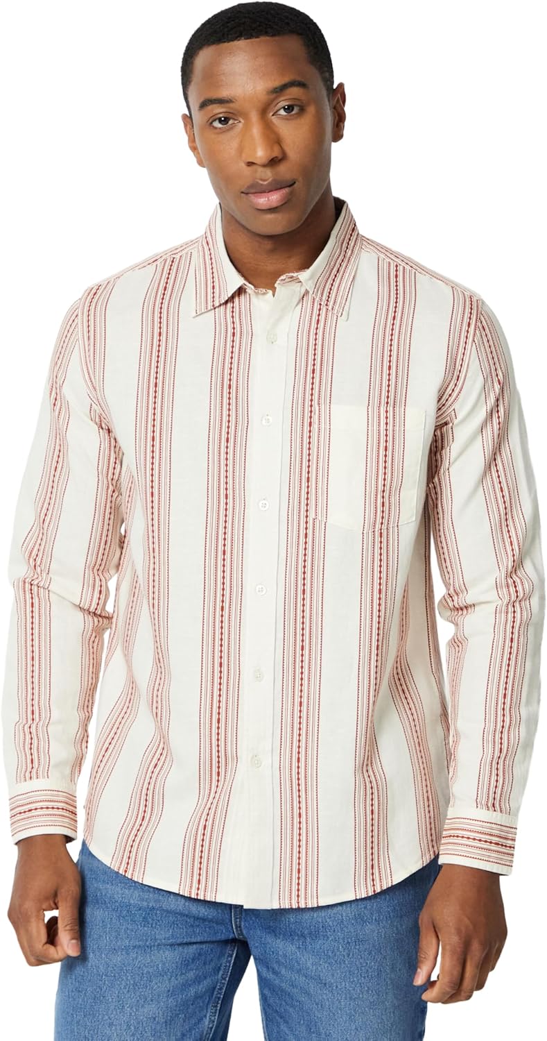 Amazon Essentials Men's Regular-Fit Long Sleeve Linen Blend Shirt