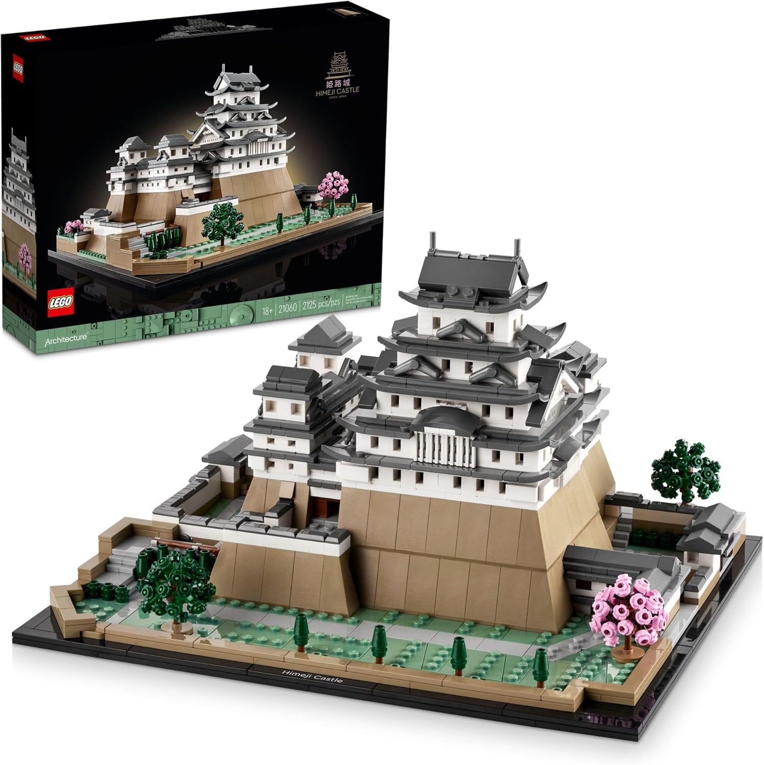 LEGO Architecture Landmarks Collection: Himeji Castle 21060 Building Set, Build &amp; Display this Collectible Model for Adults, Fun Gift for Lovers of Japan, Famous Japanese Buildings, History and Tr
